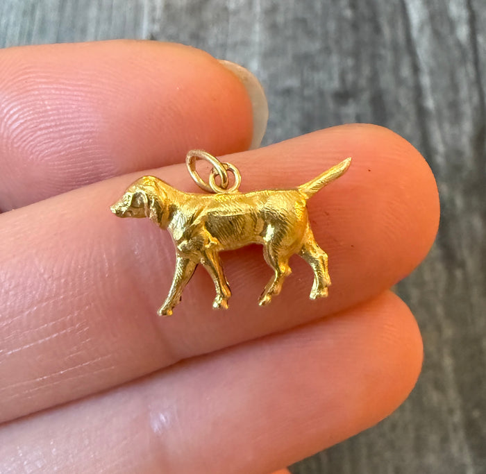 French 18K Gold Dog or Retriever Charm