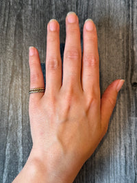 Pair of 18K White and Rose Gold Twist Stacking Bands, Size 5