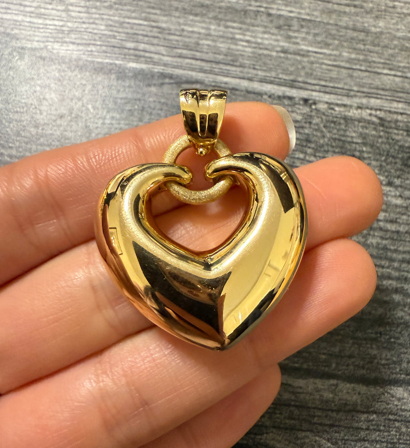 Extra Large 18K Gold Puffy Heart Charm