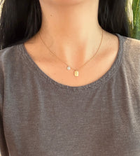 Diamond "Love" Tag Charm Necklace (S)