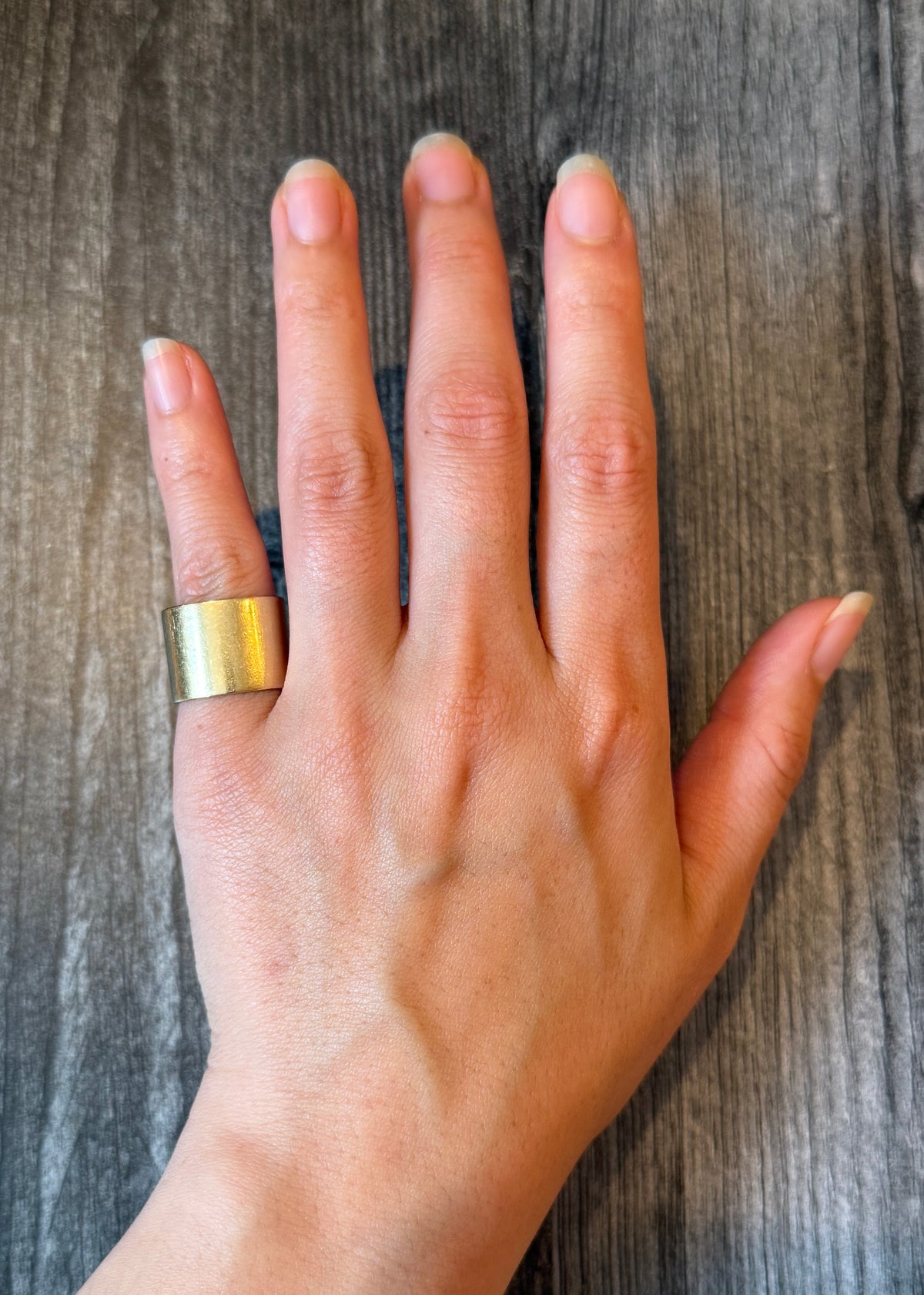 Wide Vintage 18K Gold Cigar Band, Size 6.25