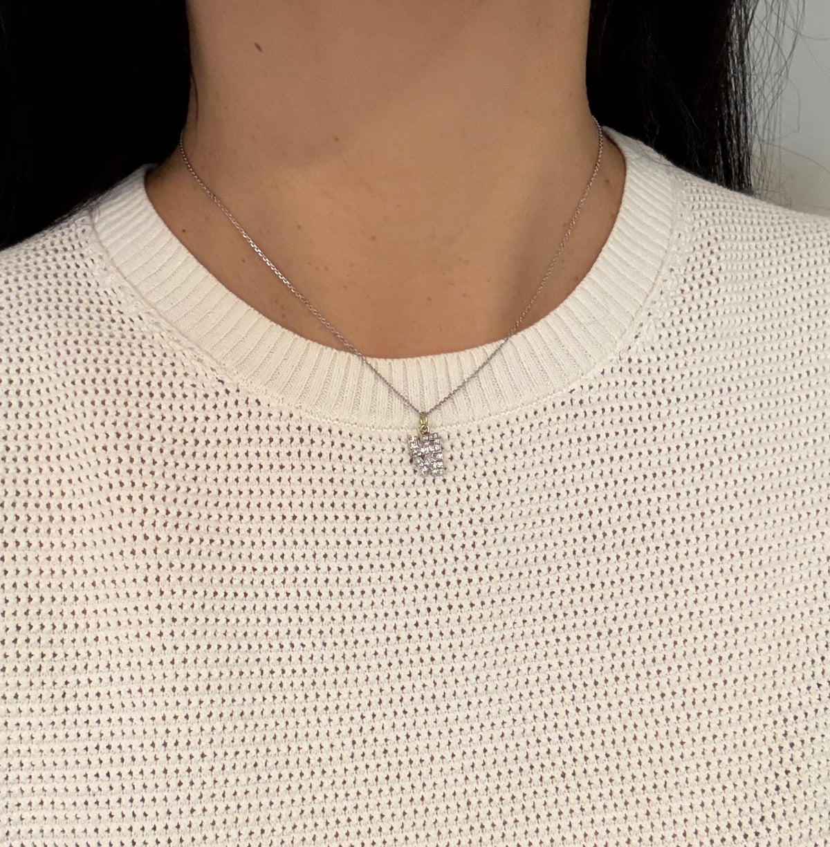 Cable Link 18K White Gold Chain, 16.5" Long