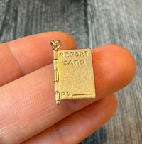 Vintage 14K Gold Articulated Report Card Charm
