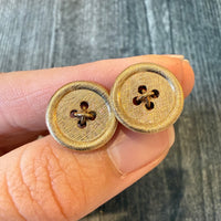 Midsized Button Stud Earrings in 14K Gold