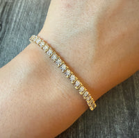 2/2 Diamond and 14K Gold Tennis Bracelet, 7” Long