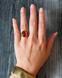 Glowing Carnelian Signet Ring in 18K Gold