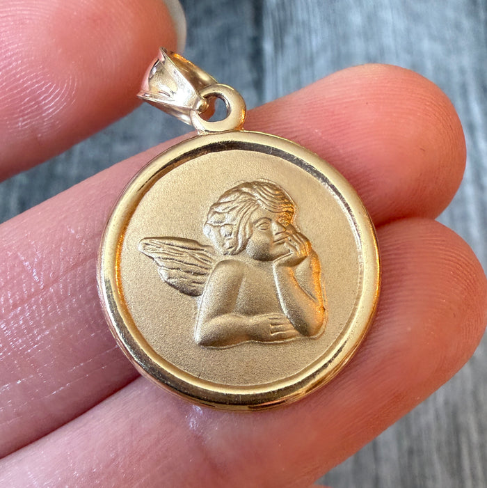 14K Gold Cherub or Angel Charm