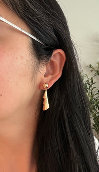 Multi-Tiered Conical Drop Earrings in 14K Gold