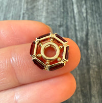 Garnet and 14K Gold Slide or Rondelle Charm