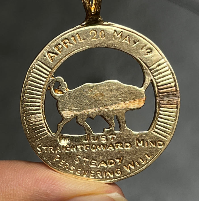 Vintage 14K Gold Taurus Charm