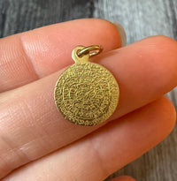 Greek Phaistos Disc Charm in 14K Gold