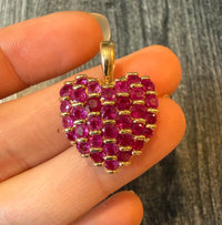 Larger Ruby and 14K Gold Heart Enhancer Pendant
