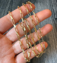 Paperclip Chain in 18K Gold, 24” Long (I)