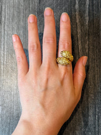 Lion Head Bypass Statement Ring in 18K Gold (I)