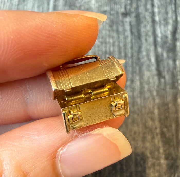 1960s Lunch Box or Toolbox Charm in 14K Gold