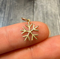 Mini Snowflake Charm in 14K Gold