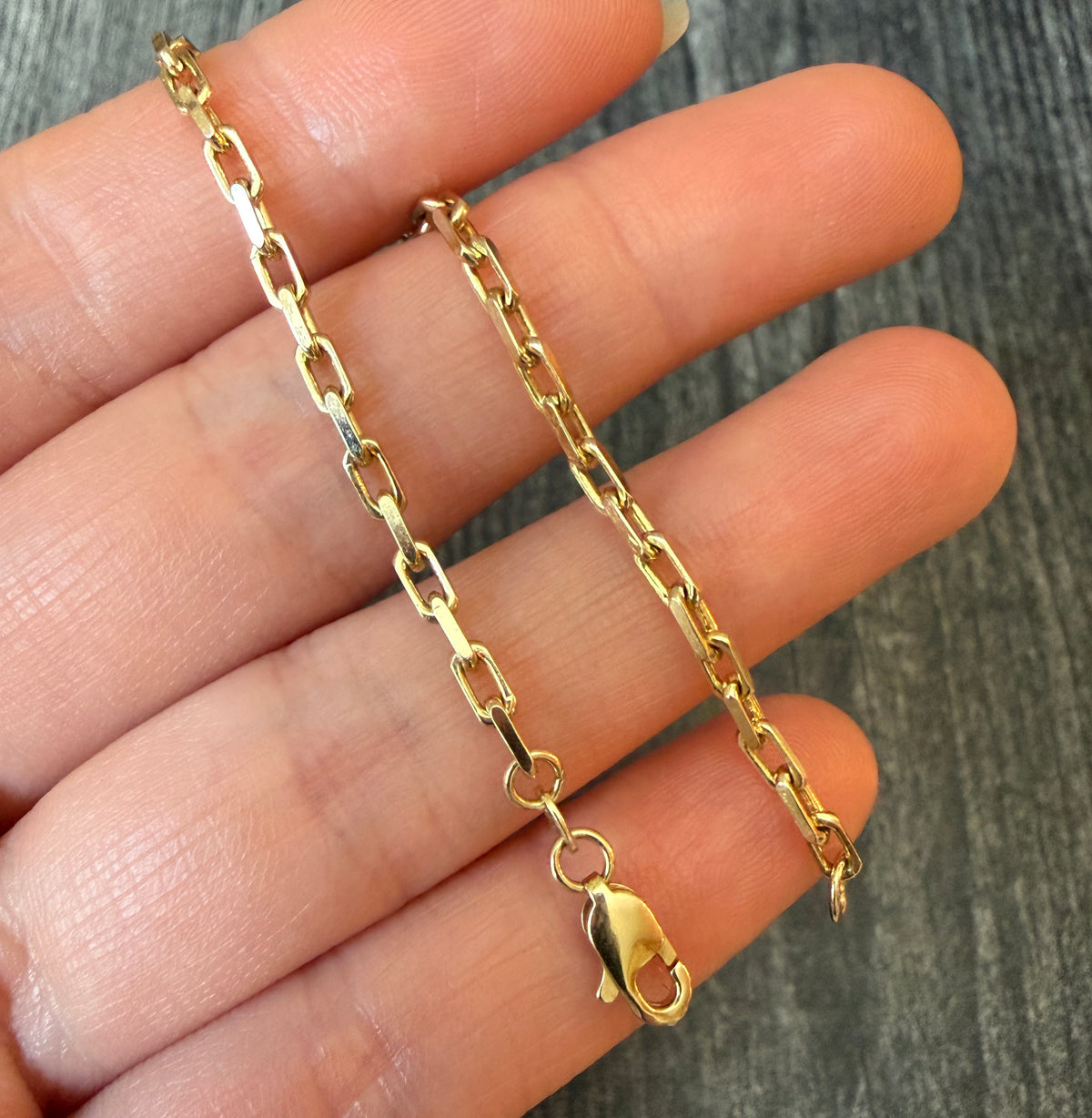 Biker Link Bracelet in 14K Gold, 6” Long (S)