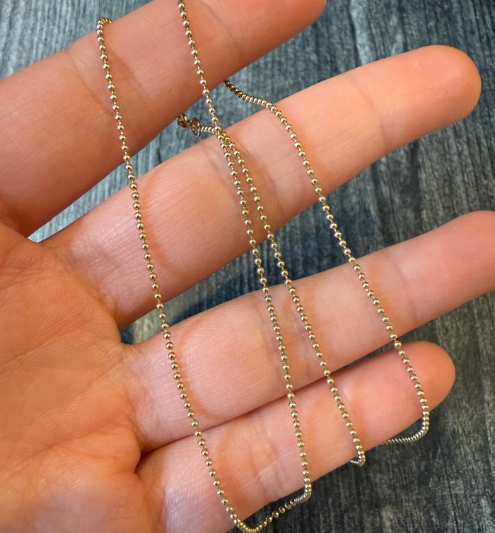 Everyday 14K Gold Ball Chain, 18.25” Long