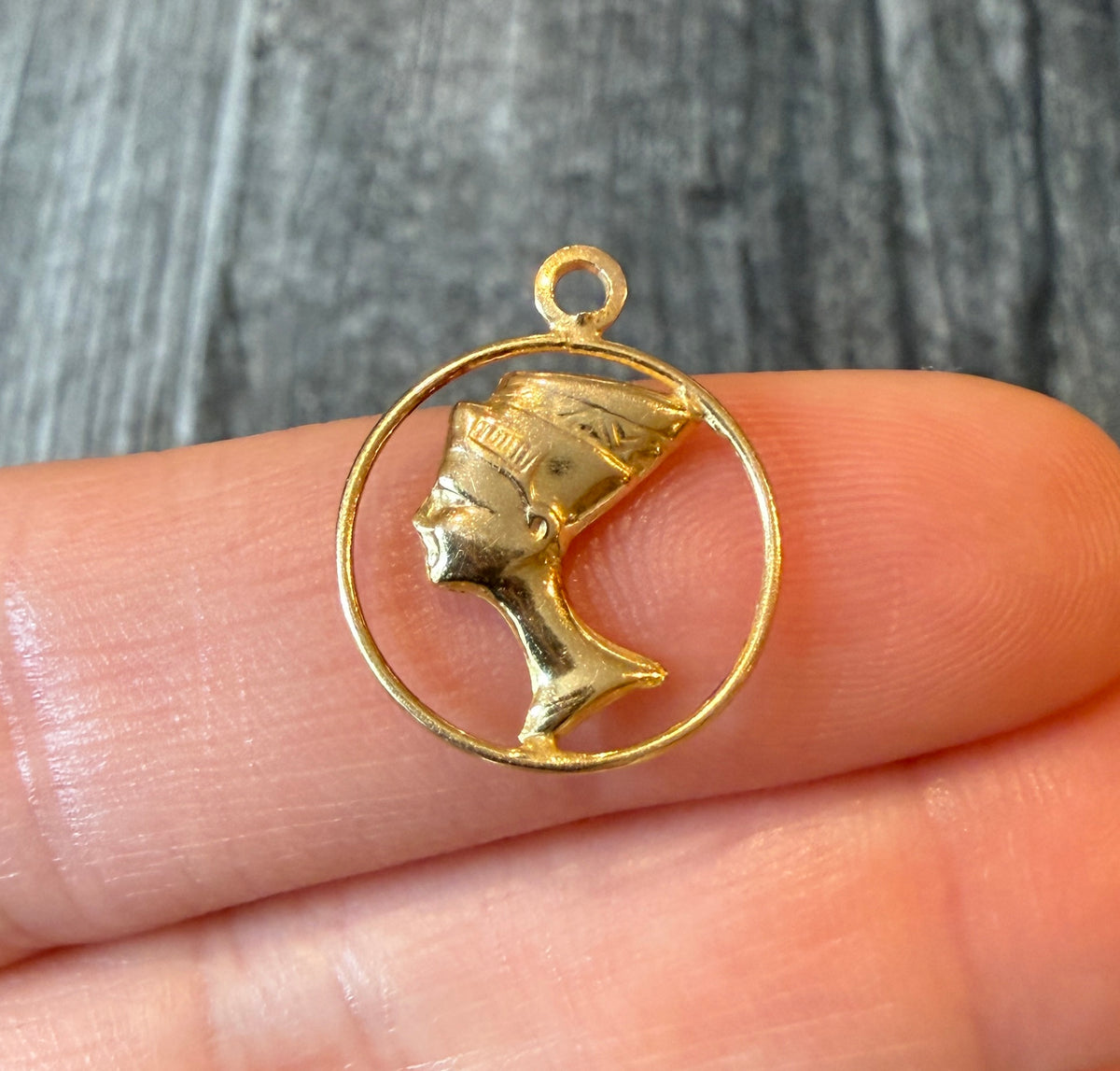 Small Nefertiti Charm in 14K Gold