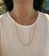 Bar and Cable Link Chain in 18K Gold, 26" Long (I)