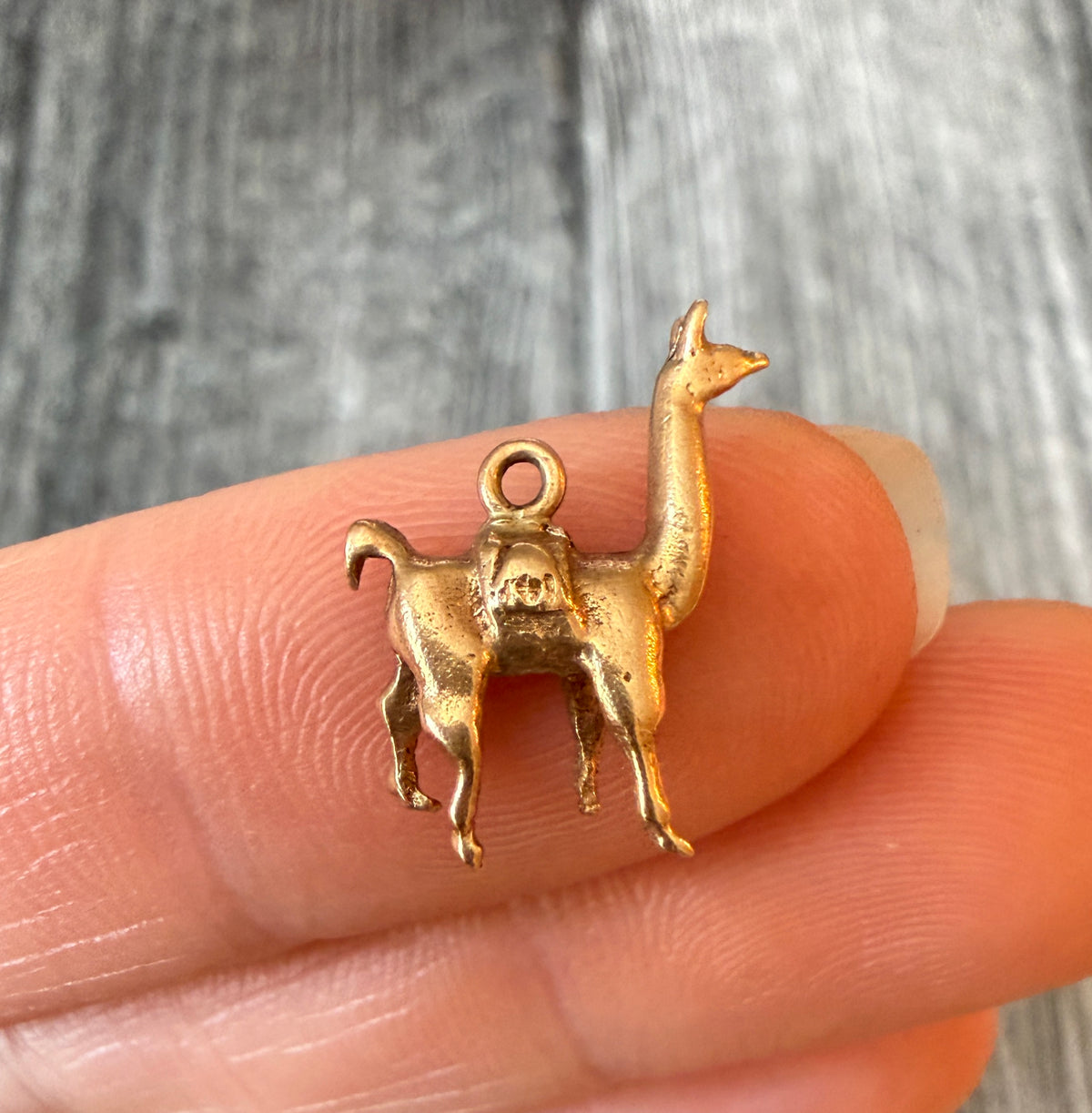 Vintage Llama Charm in 14K Gold
