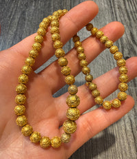 Victorian Etruscan Revival 14K Gold Bead Necklace (S)