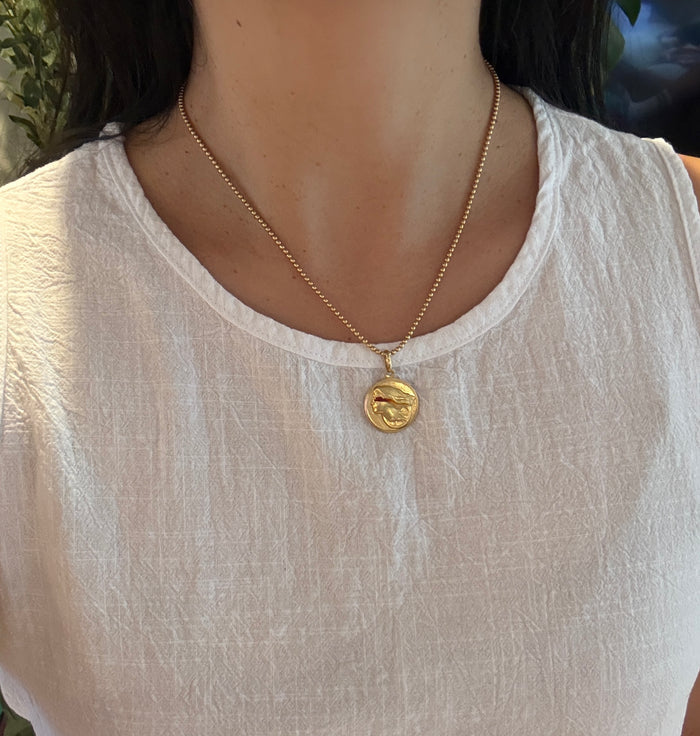Gold Ball Chain in 14K Gold, 18” Long (J)