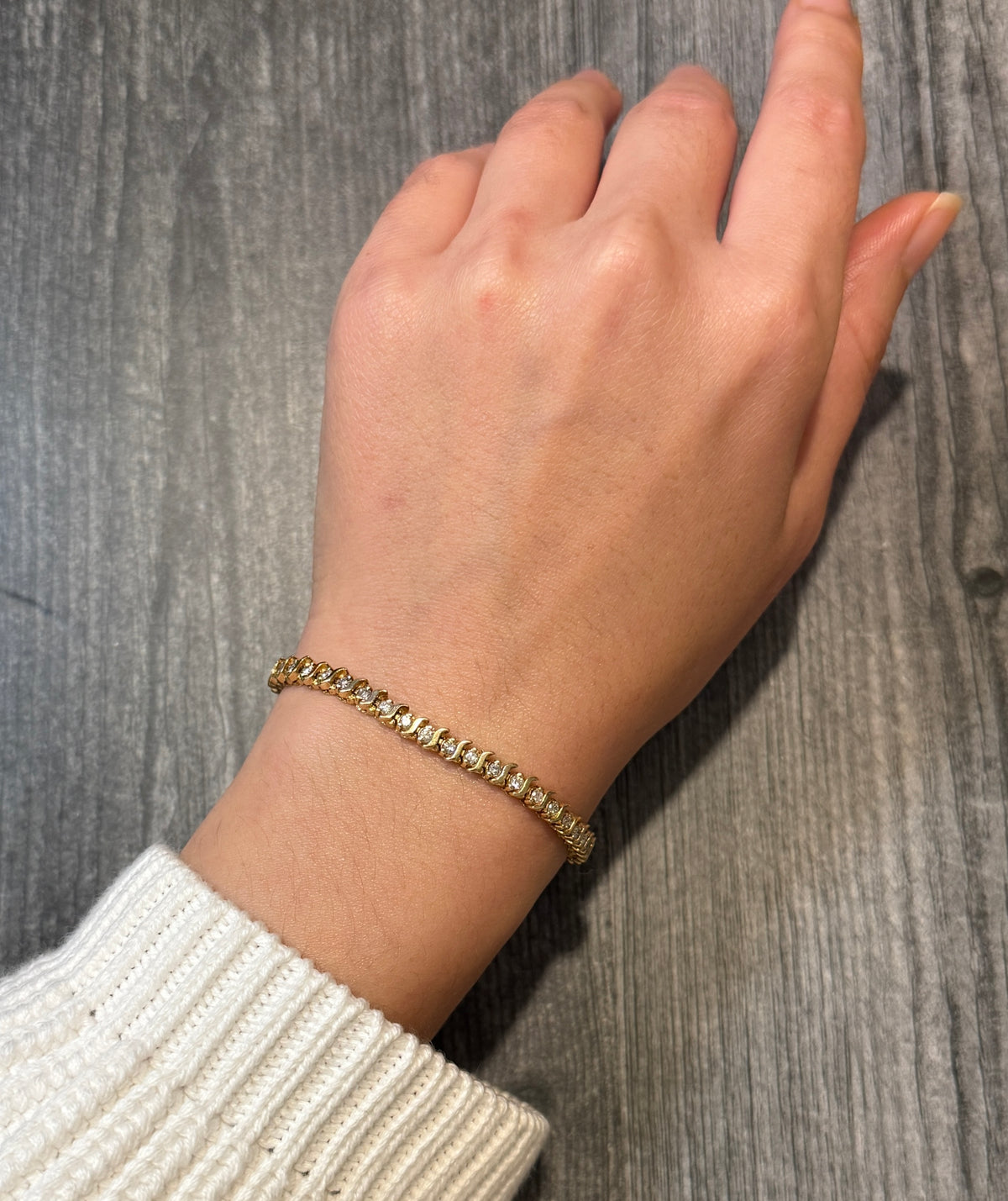 1.15 Carat Diamond Tennis Bracelet in 14K Gold, 7.25” Long (S)