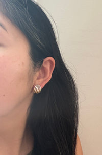 David Yurman Wide Diamond Huggie Earrings in 18K Gold