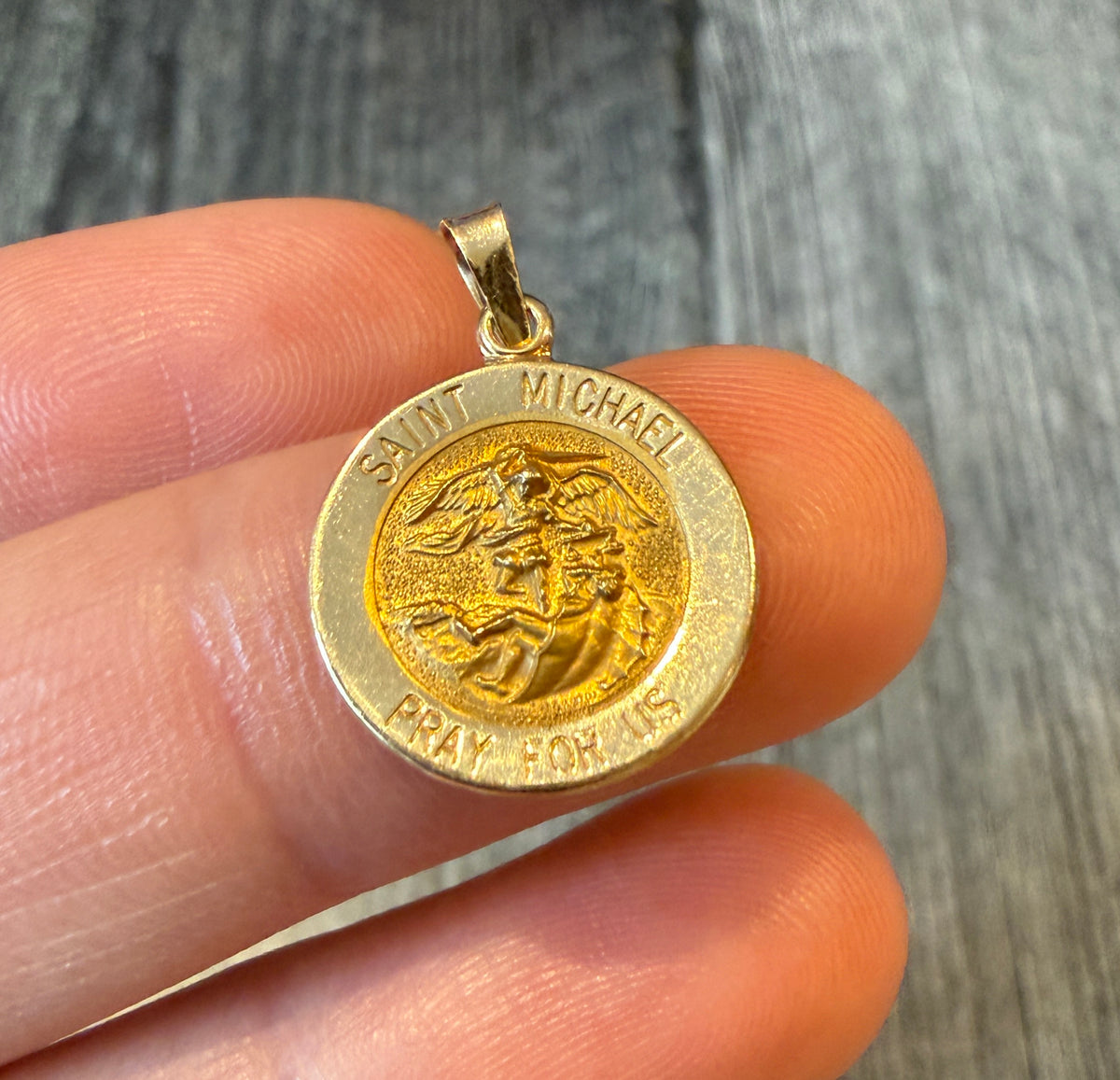 Saint Michael 14K Gold Medal Charm