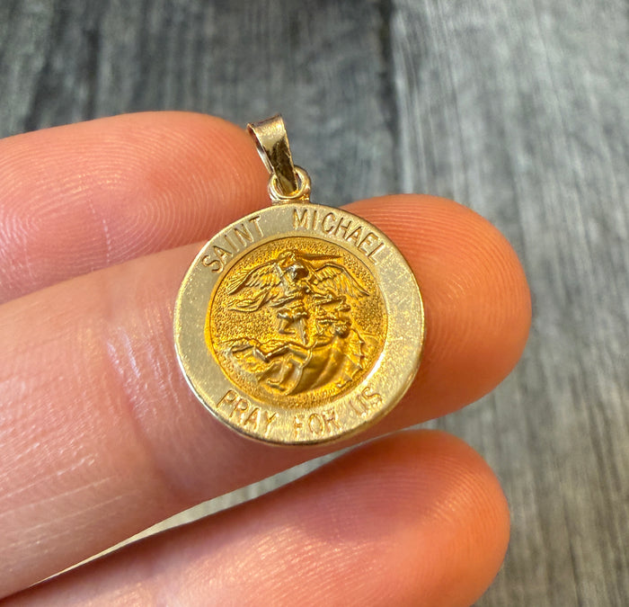 Saint Michael 14K Gold Medal Charm
