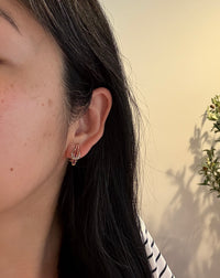 Ruby and Diamond Buckle Style Earrings (A)