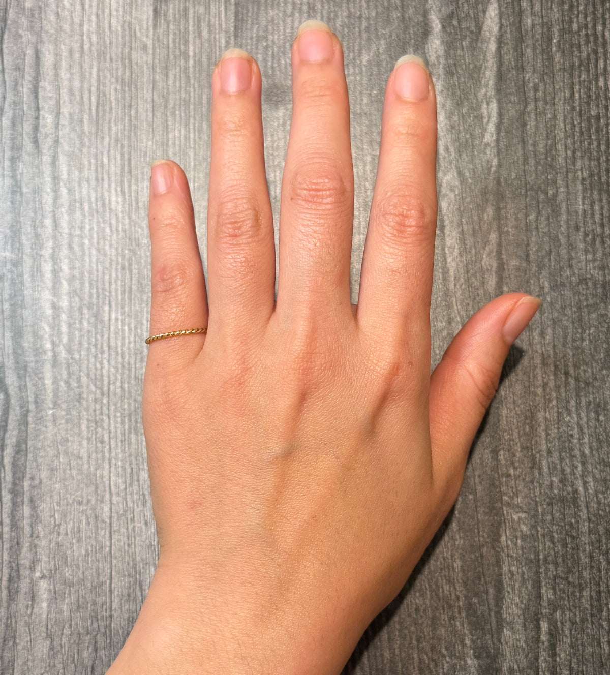 Thin Twist Rope 14K Gold Band, Ring Size 5.5