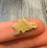 Vintage Enamel 9K Rosy Gold Belgium Charm
