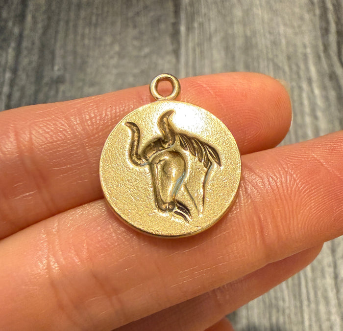 Larter & Sons Capricorn Zodiac or Goat Intaglio Charm in 14K Gold 1/2 (A)