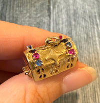 Movable Treasure Box Charm in 14K Gold