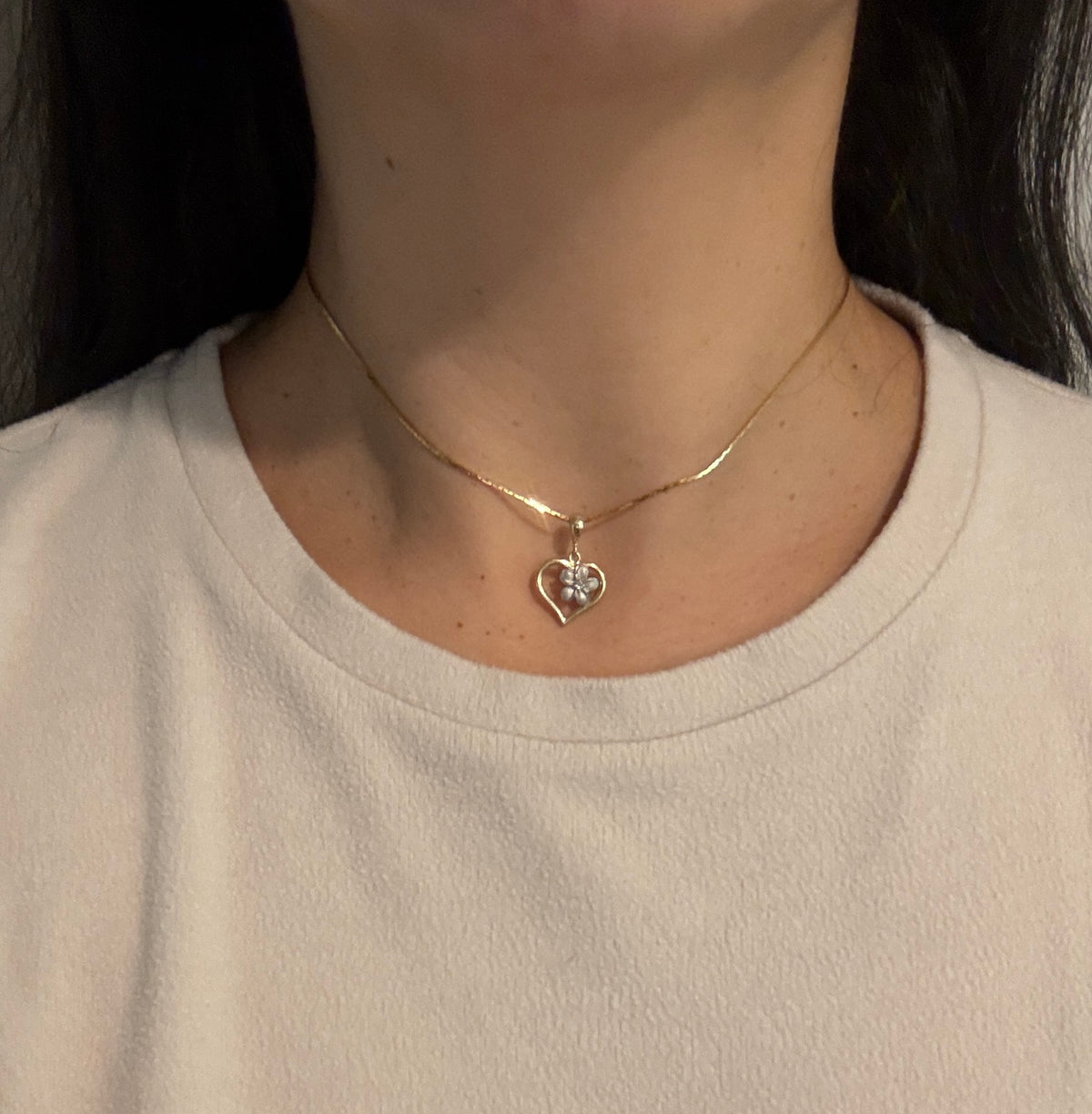 Flat Triangular Link Chain in 14K Gold, 15” Long (A)