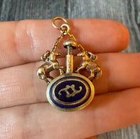 Antique Scent Bottle Pendant with a Horse Motif in 14K Gold