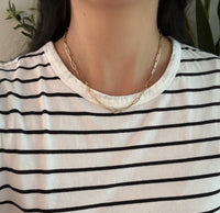 Classic 14K Gold Paperclip Chain with a Charm Holder Clasp, 18.25” Long (I)