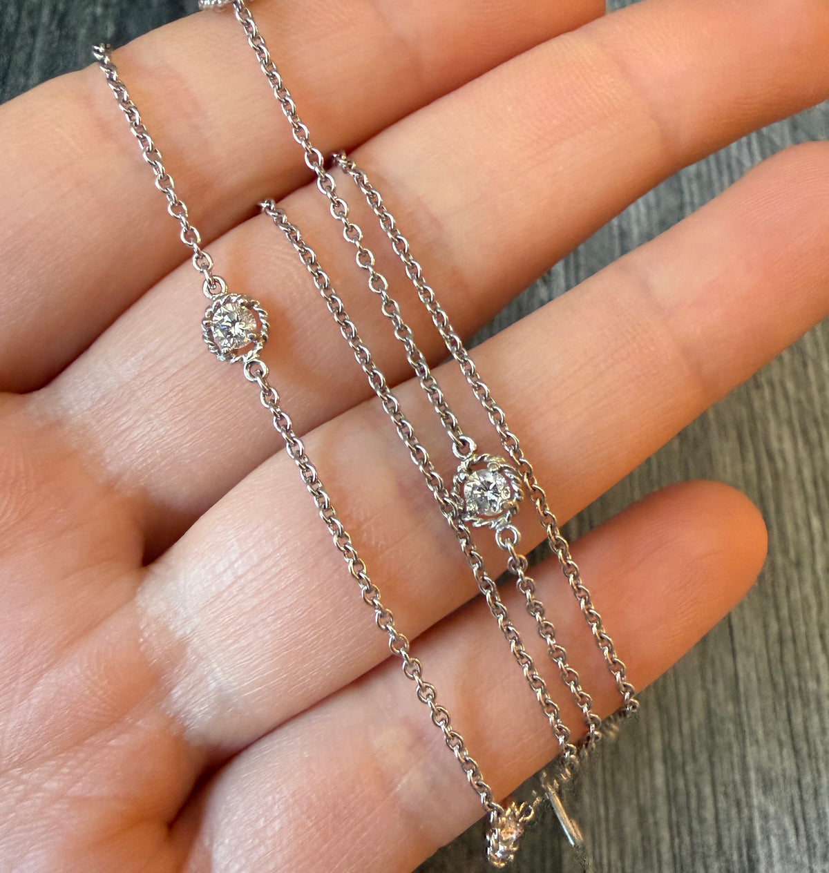 Diamond By The Yard Platinum Toggle Chain, 15.5" Long