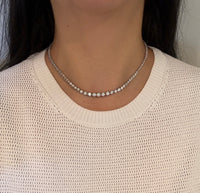 Graduated 4.7 Carat Diamond Tennis Necklace, 16" Long (S)