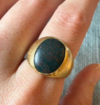 1940s Tiffany & Co Bloodstone Signet Ring in 18K Gold