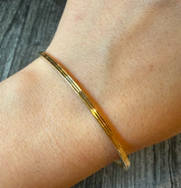 Vintage Faceted 14K Gold Bangle Bracelet (I)