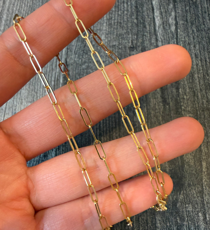 Everyday Paperclip Chain in 14K Gold, 24” Long