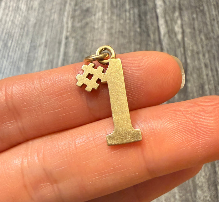 Number One 14K Gold Charm (A)