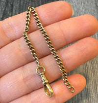 Antique 14K Gold Curb Link Chain Extender with Dog Clip, 4.9” Long