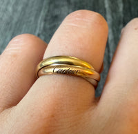 Cartier Trinity 18K Tricolor Gold Rolling Ring, Size 6.5