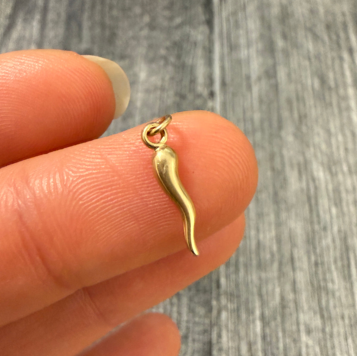 Mini 14K Gold Italian Horn Charm (S)