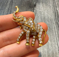 Stunning 4 Carat Diamond Elephant Brooch in 18K Gold (S)