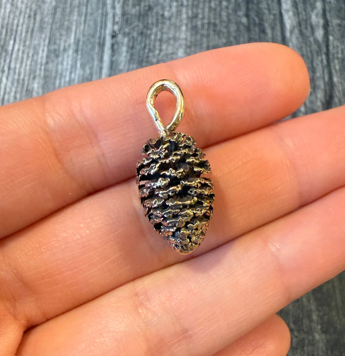 Realistic Pinecone Charm in 14K Gold